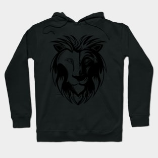 Illustrated black lion Hoodie